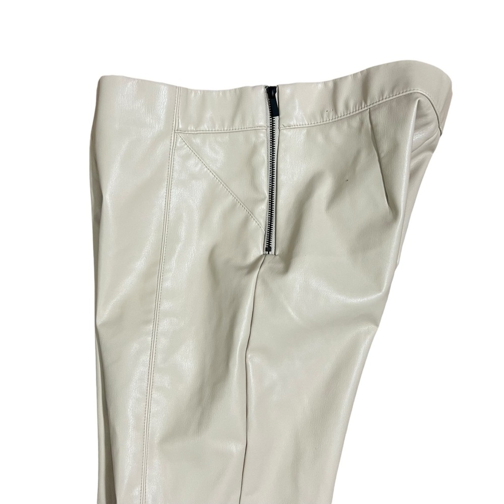 ZARA women’s faux leather cream fully lined leggings size medium - Picture 9 of 14